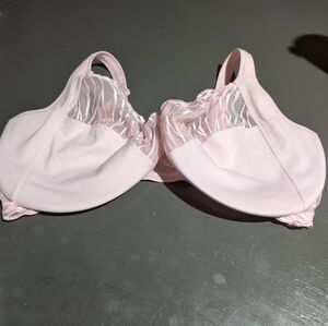 Paramour Size 42H Front Clasp Lace Pink Bra No Padding Excellent Condition